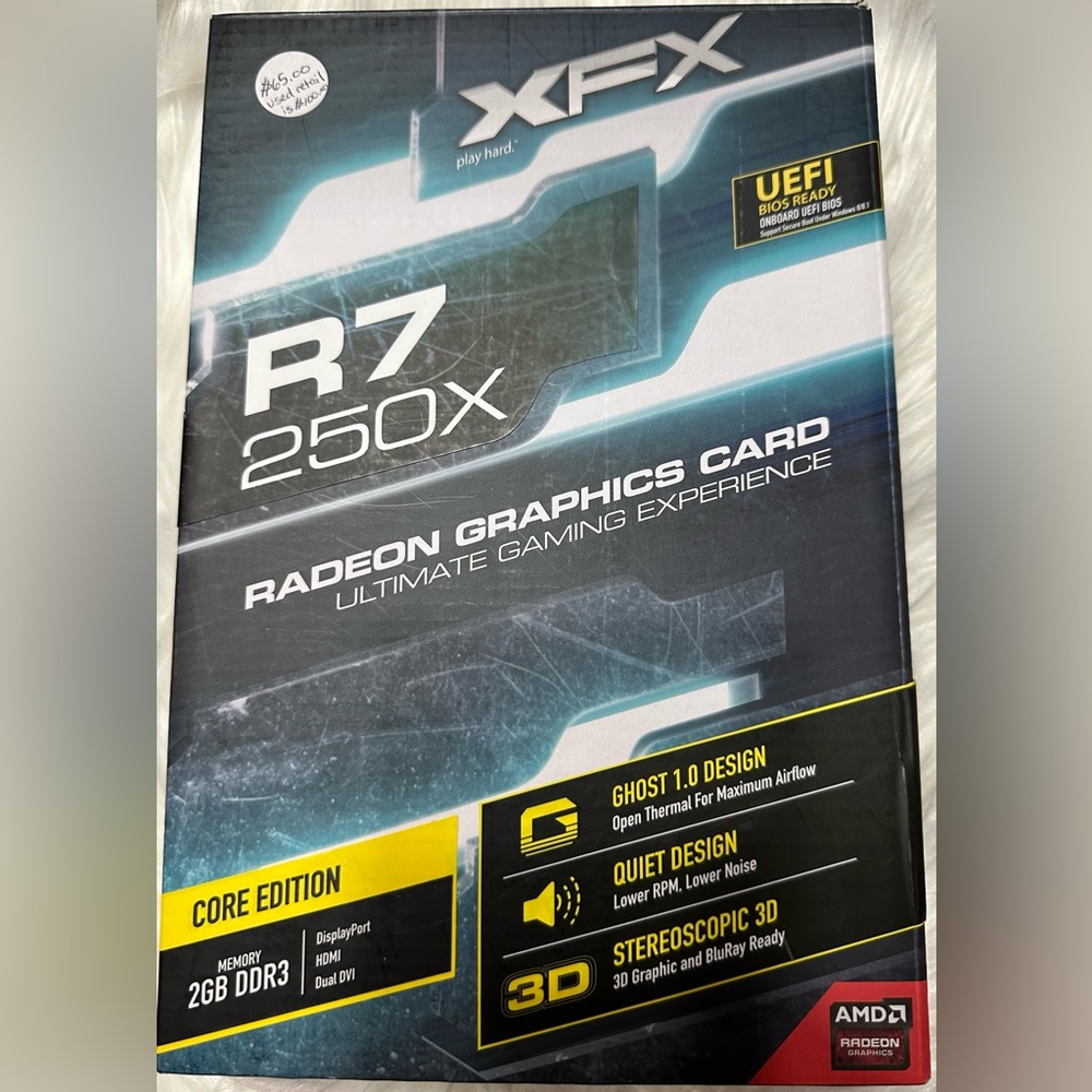 XFX Radeon R7 250 2 GB DDR3 PCI Express 3.0 Bus Interface. PLEASE SEE ALL PHOTOS